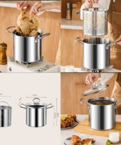 Stainless steel deep fry pot 3.5litre