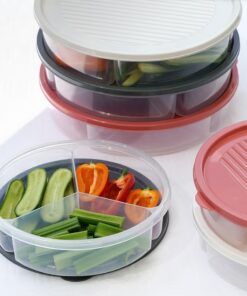 3 Compartment Plastic Food Container Box (pack of 2)