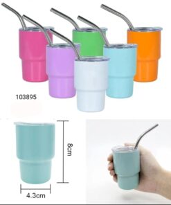Stainless steel mini tumbler steel straw