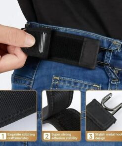 Buckleless Belt Hook Adjustable Metal Hook 1 pair