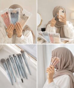 8 Pcs Mini Travel Portable Soft Makeup Brushes Set (pack of 2)